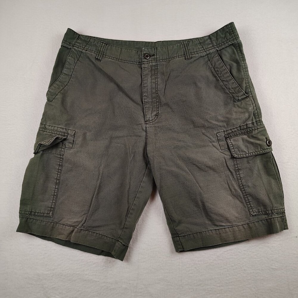 Woolrich Cargo Outdoor Shorts Green 100% Cotton Mens 34